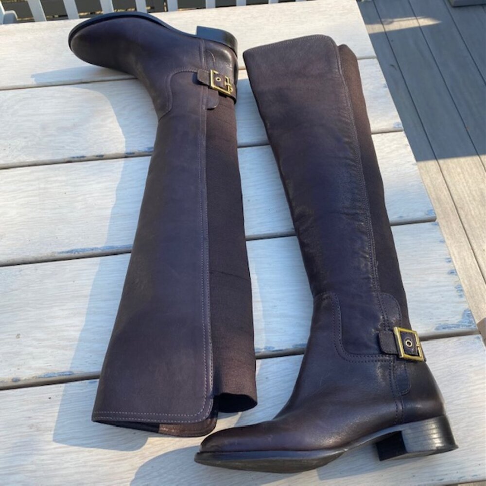 REDUCED Tory Burch Jack Landed Elastic & Leather Over The Knee Riding Boots 7